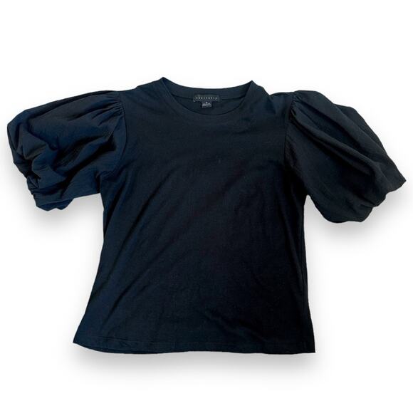 Sanctuary Tops - Sanctuary - Dream State Tee, Black Puff Sleeve Top Size Medium